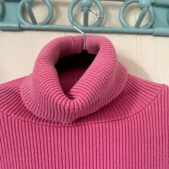 Vintage 90s SAKS Fifth Avenue Folio Collection Pink Knit Turtleneck Sweater Top - Picture 6 of 7